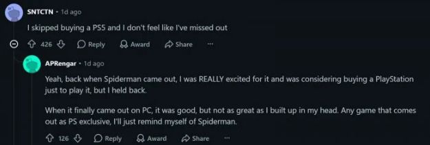 PC 玩家无惧 Sony 独占回归 PS5 不值得只为几款游戏入手 第2张 PC 玩家无惧 Sony 独占回归 PS5 不值得只为几款游戏入手 第2张