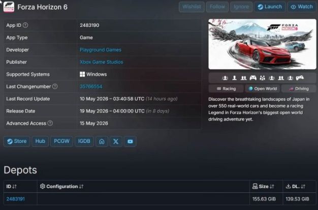 《极限竞速 地平线6》未发售先泄漏 Steam误开下载155GB游戏档案 第2张