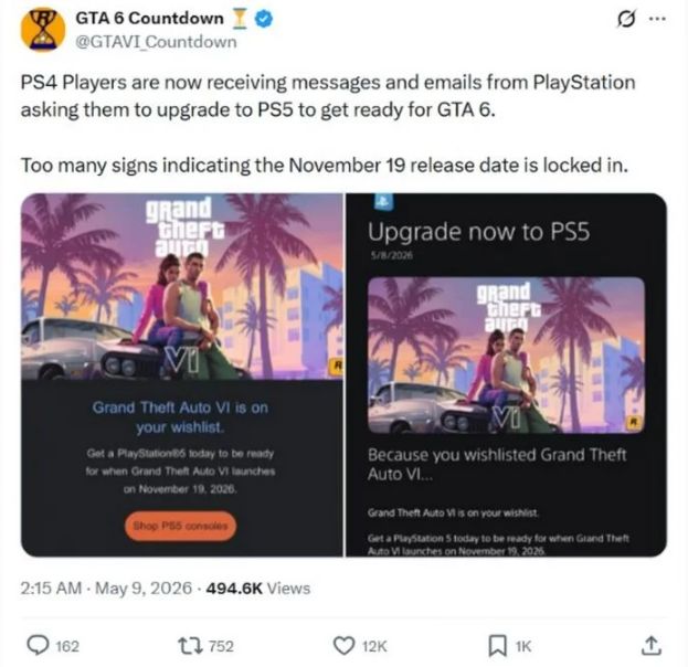 Sony出手催谷PS5　主动通知PS4玩家升级准备迎接《GTA 6》 第2张