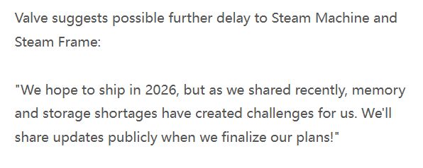 Steam Machine 定价传接近完成 记忆体短缺影响2026年推出 第2张