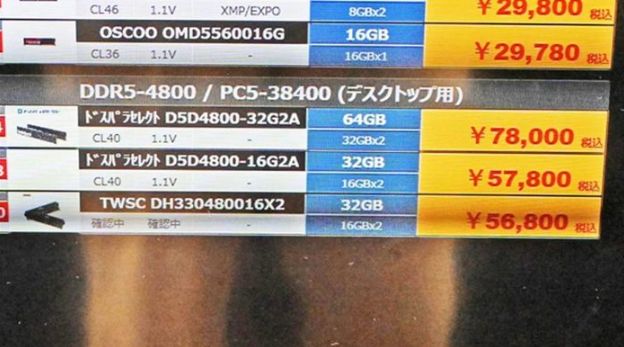 DDR5记忆体日区创四个月新低 64GB套装跌穿8万日圆 第3张 DDR5记忆体日区创四个月新低 64GB套装跌穿8万日圆 第3张