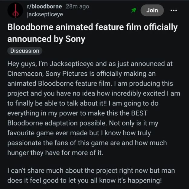 Sony宣布《血源诅咒》改编动画电影 忠于血腥风格引关注 第2张 Sony宣布《血源诅咒》改编动画电影 忠于血腥风格引关注 第2张