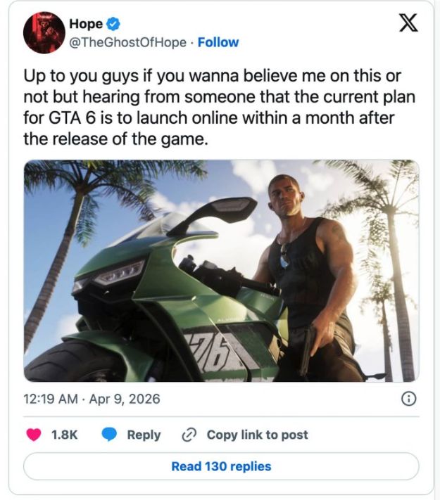 爆料:Rockstar或优先推多人模式 《GTA 6 Online》最快12月上线 第2张 爆料:Rockstar或优先推多人模式 《GTA 6 Online》最快12月上线 第2张