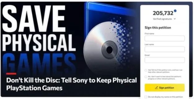 Sony 停止 PlayStation 实体光碟 Don't Kill the Disc 联署破 20 万 - PS5小白盒 Sony 停止 PlayStation 实体光碟 Don't Kill the Disc 联署破 20 万 - PS5小白盒