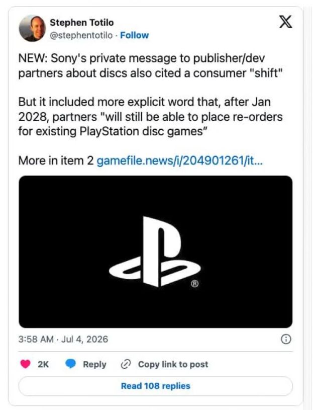 Sony 改口保留部分 PS5 实体光碟 2028 年后仍可追加生产 - PS5小白盒 Sony 改口保留部分 PS5 实体光碟 2028 年后仍可追加生产 - PS5小白盒