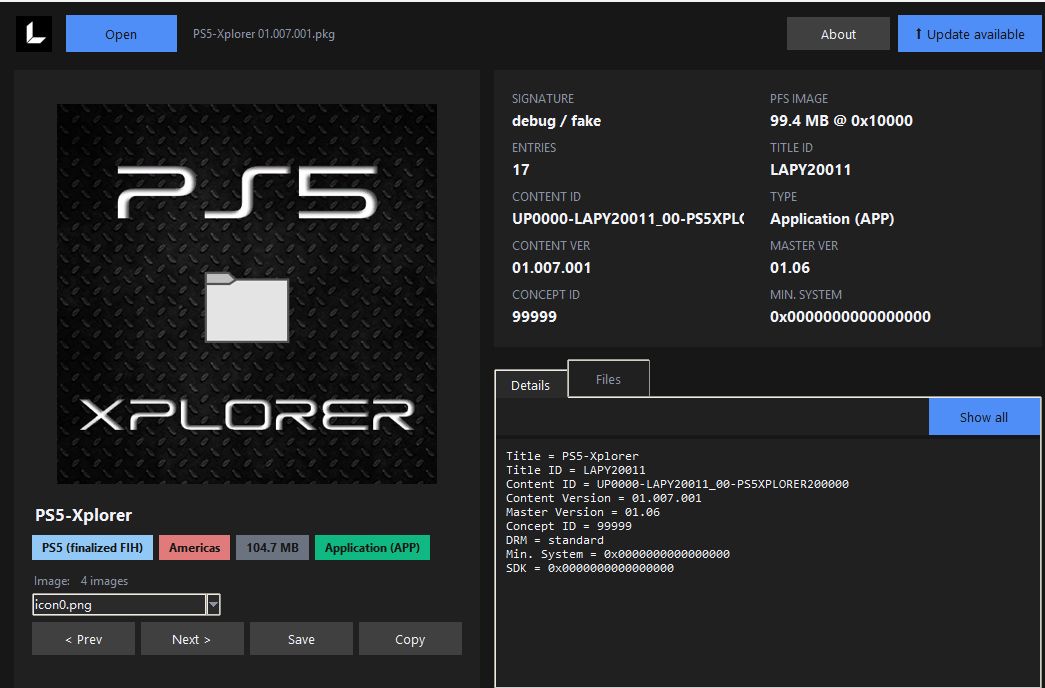 [工具] PS5-Xplorer 01.007.001 文件管理器 繁体中文 - PS5小白盒
