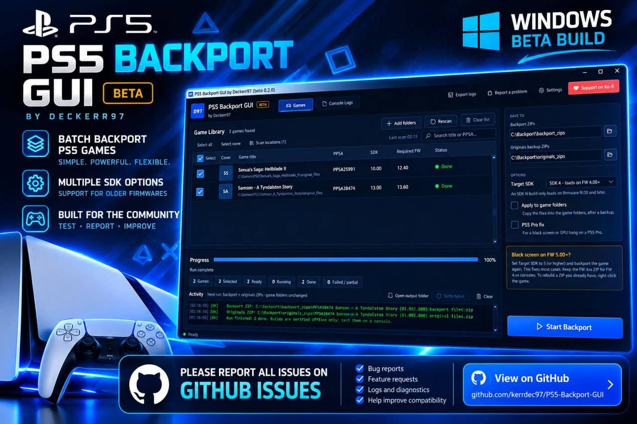 [工具] Deckerr97降级大佬开源 完整整合降级工具PS5 Backport GUI - PS5小白盒