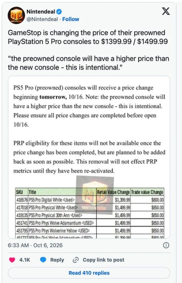 二手卖近万五 GameStop二手PS5 Pro炒至天价 - PS5小白盒 二手卖近万五 GameStop二手PS5 Pro炒至天价 - PS5小白盒
